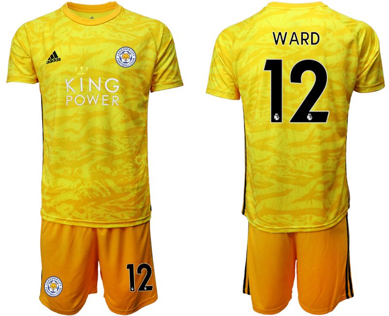 Men 2019-2020 club Leicester City yellow goalkeeper #12 Soccer Jerseys->->Soccer Club Jersey